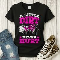 A Little Dirt Never Hurt 4 Wheeler Atv Quad Girl Women's T-Shirt thumb 3