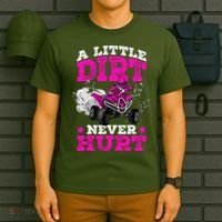 A Little Dirt Never Hurt 4 Wheeler Atv Quad Girl T-Shirt thumb 6