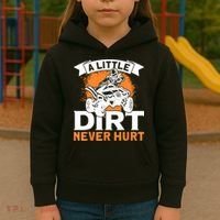 A Little Dirt Never Hurt - Funny ATV Quad 4 Wheeler MX Kids Hoodie thumb 3