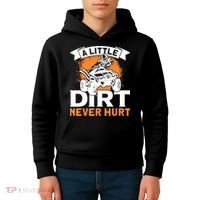 A Little Dirt Never Hurt - Funny ATV Quad 4 Wheeler MX Kids Hoodie thumb 4