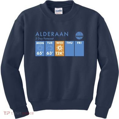 Alderaan 5 Day Forecast  Kids Sweatshirt