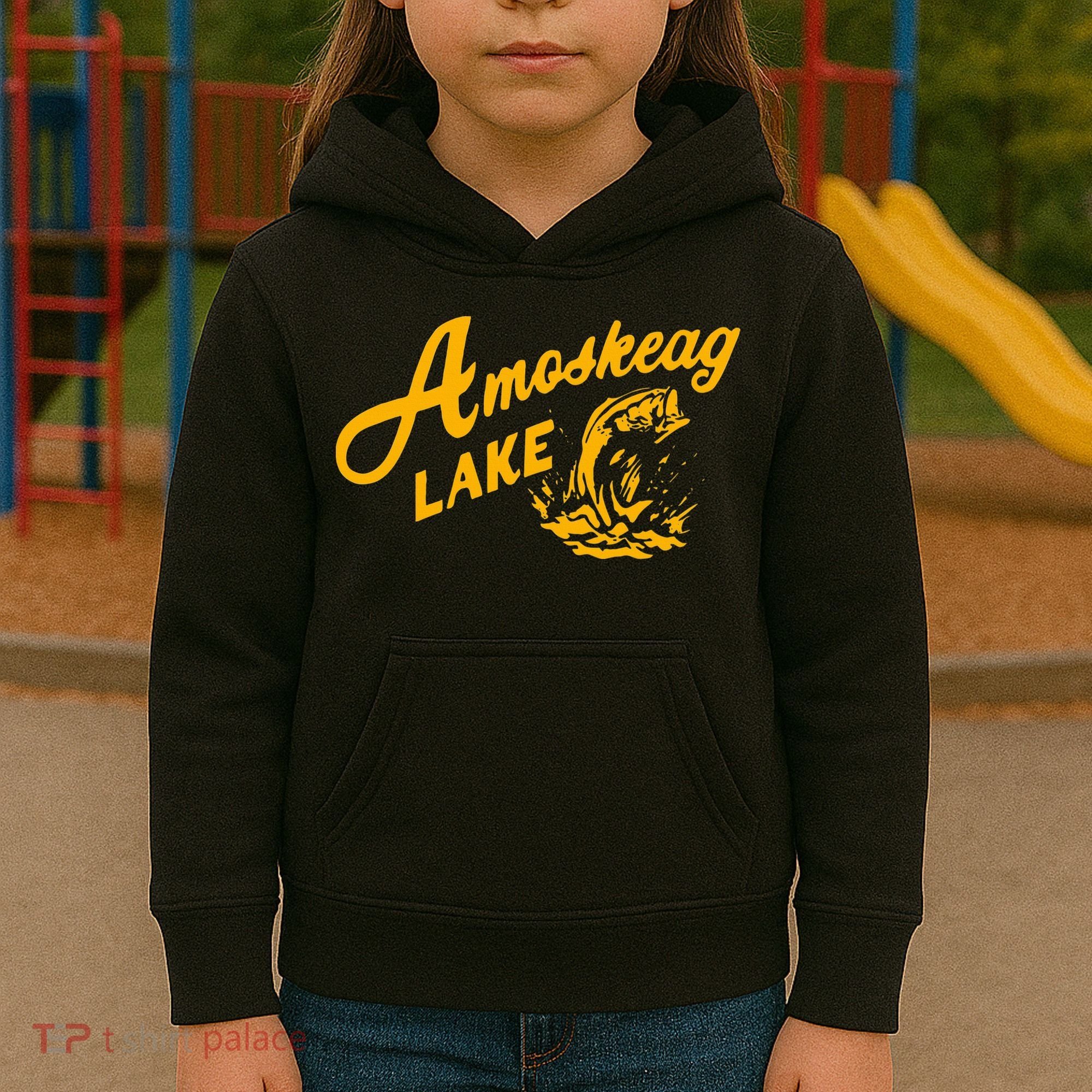 Amoskeag Lake Essential  Fishing Kids Hoodie