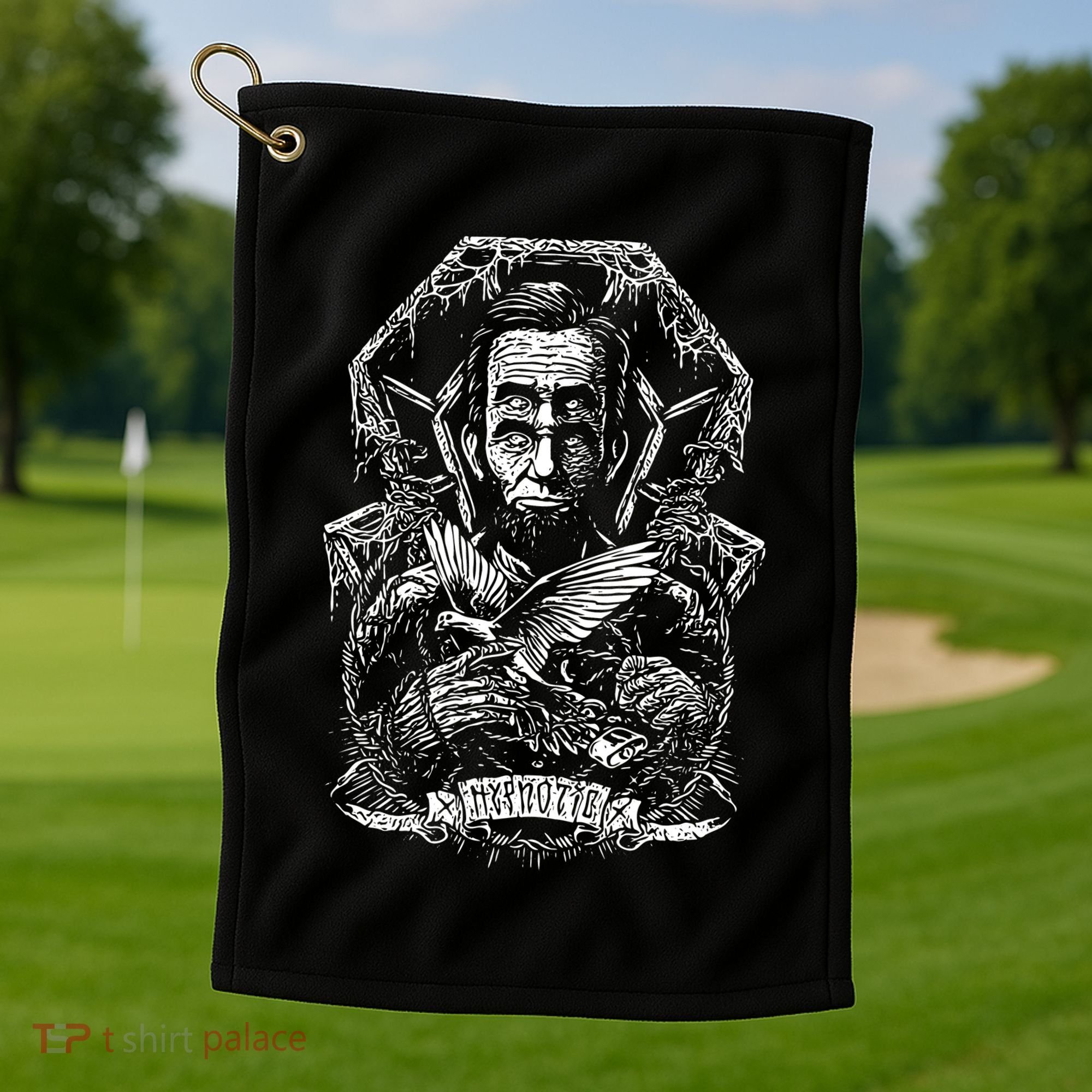 Abraham Lincoln Eye Twisting Portrait Golf Towel