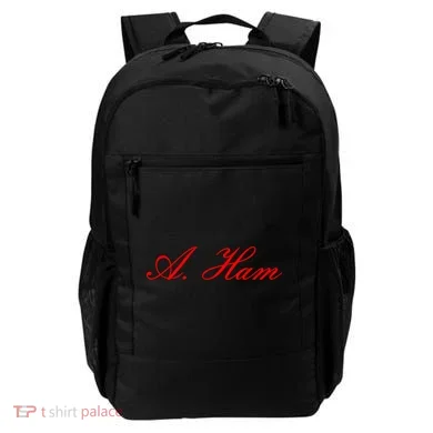 Alexander Hamilton A. Ham Red Script Logo Backpack