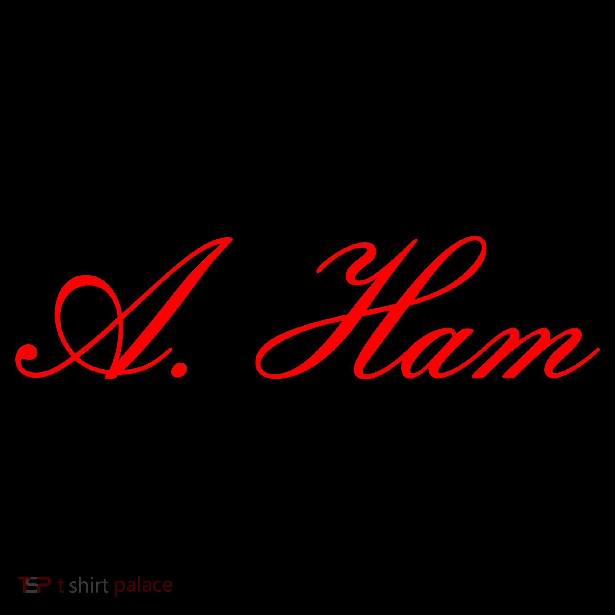Alexander Hamilton A. Ham Red Script Logo Coffee Mug