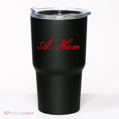 Alexander Hamilton A. Ham Red Script Logo Tumbler