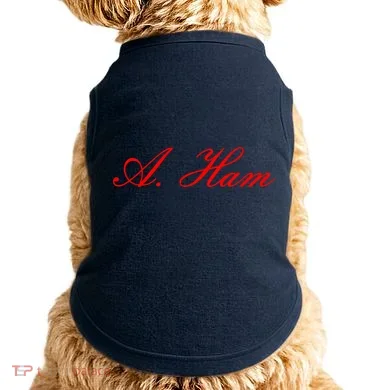 Alexander Hamilton A. Ham Red Script Logo Doggie Tank