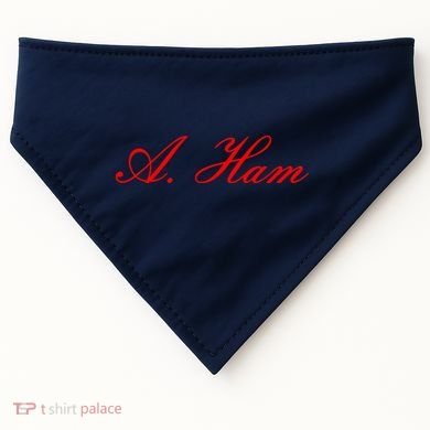 Alexander Hamilton A. Ham Red Script Logo USA-Made Doggie Bandana
