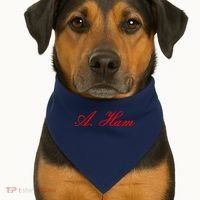 Alexander Hamilton A. Ham Red Script Logo USA-Made Doggie Bandana thumb 1