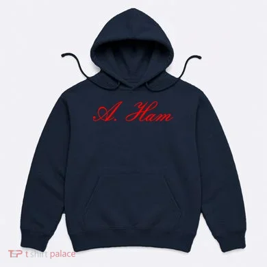 Alexander Hamilton A. Ham Red Script Logo Hoodie