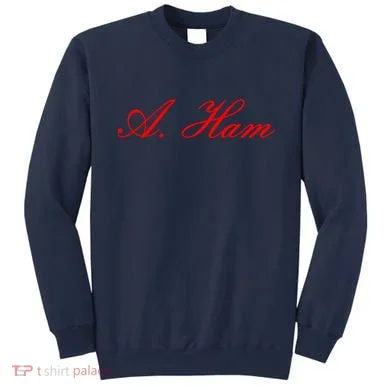 Alexander Hamilton A. Ham Red Script Logo Sweatshirt