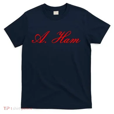 Alexander Hamilton A. Ham Red Script Logo T-Shirt