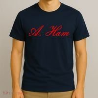 Alexander Hamilton A. Ham Red Script Logo T-Shirt thumb 3