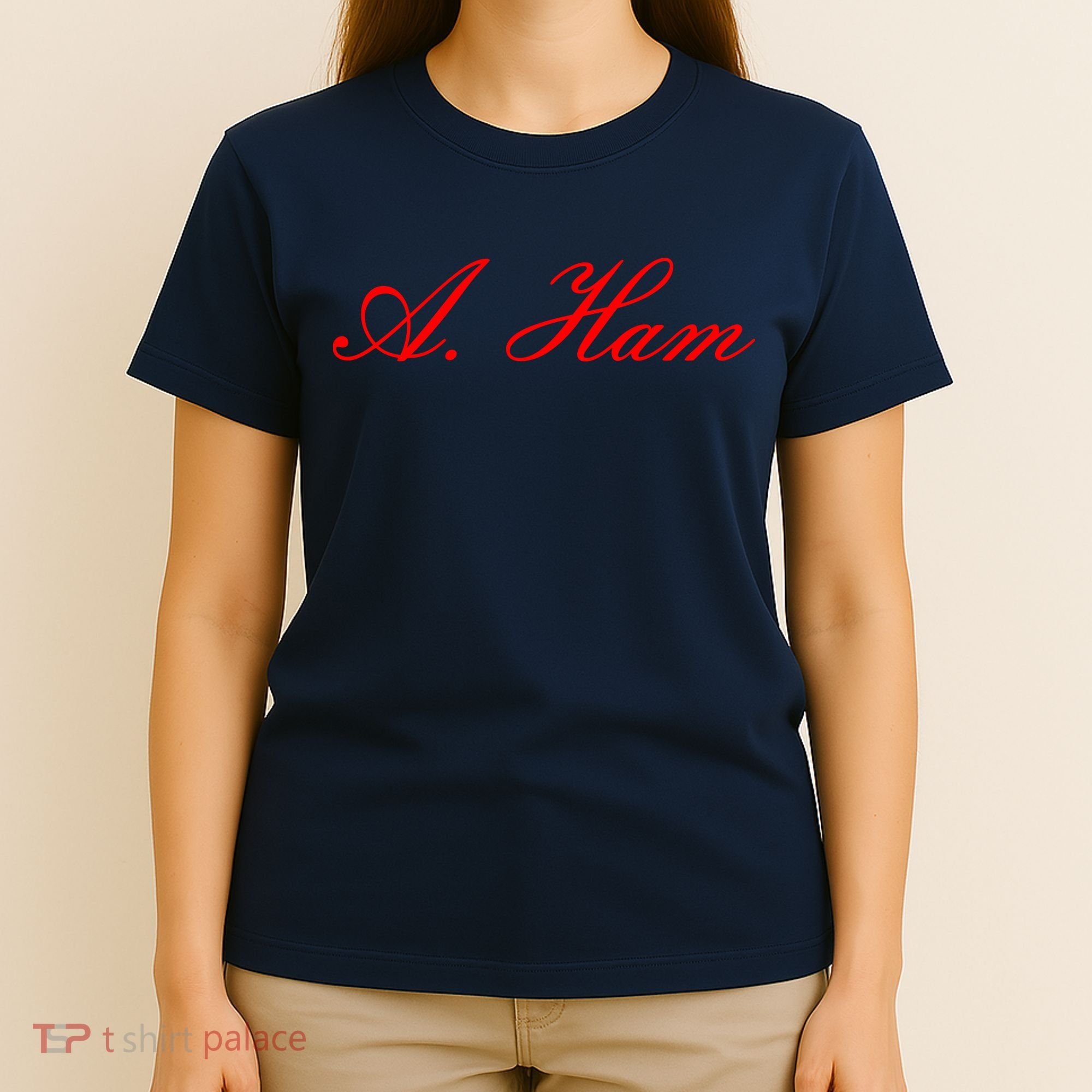 Alexander Hamilton A. Ham Red Script Logo T-Shirt