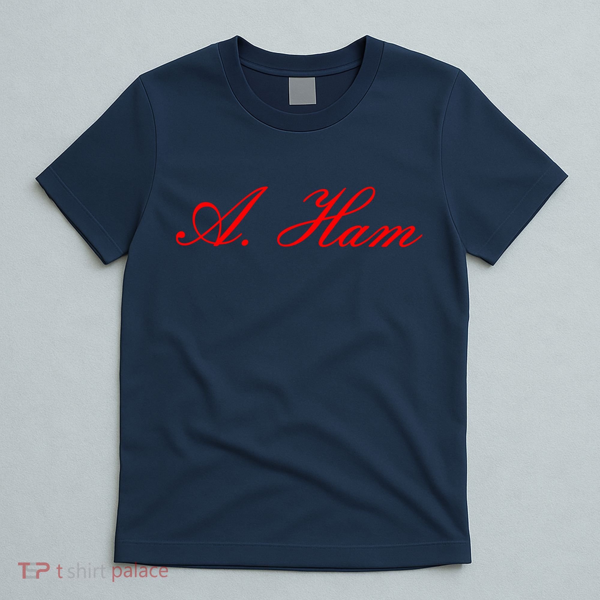 Alexander Hamilton A. Ham Red Script Logo T-Shirt