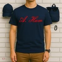 Alexander Hamilton A. Ham Red Script Logo T-Shirt thumb 6