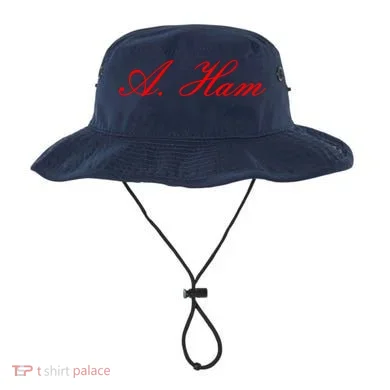 Alexander Hamilton A. Ham Red Script Logo Bucket Hat