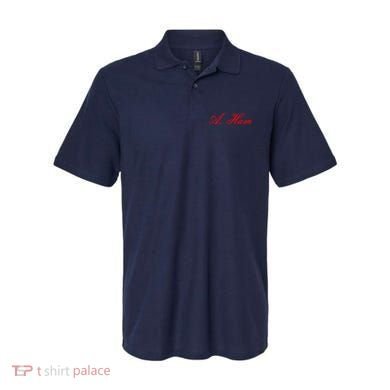 Alexander Hamilton A. Ham Red Script Logo Polo