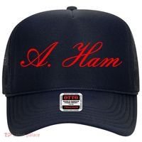 Alexander Hamilton A. Ham Red Script Logo Hat thumb 0