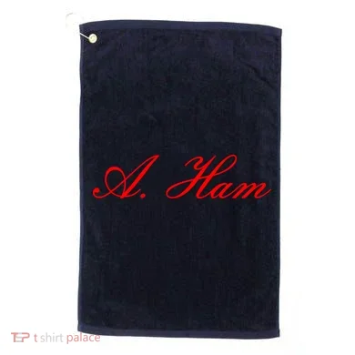 Alexander Hamilton A. Ham Red Script Logo Golf Towel
