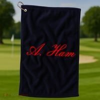 Alexander Hamilton A. Ham Red Script Logo Golf Towel thumb 1