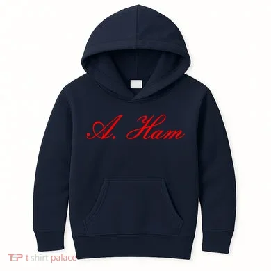 Alexander Hamilton A. Ham Red Script Logo Kids Hoodie