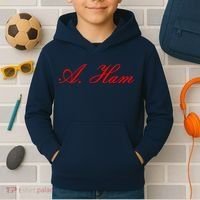 Alexander Hamilton A. Ham Red Script Logo Kids Hoodie thumb 2