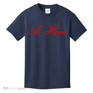 Alexander Hamilton A. Ham Red Script Logo Kids T-Shirt