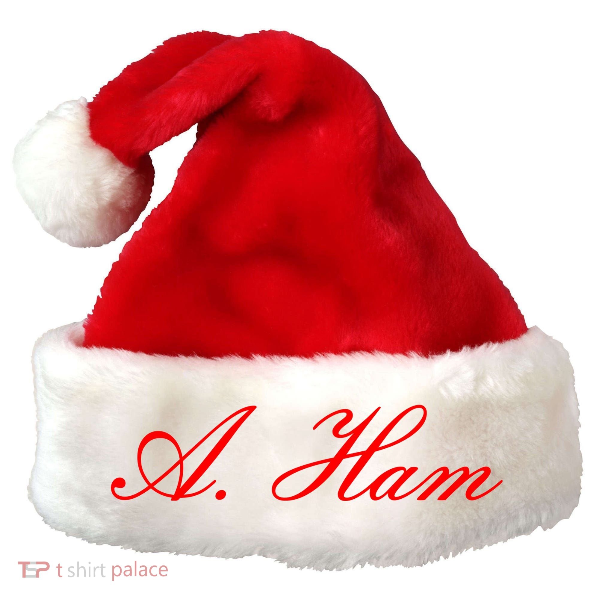 Alexander Hamilton A. Ham Red Script Logo Santa Hat