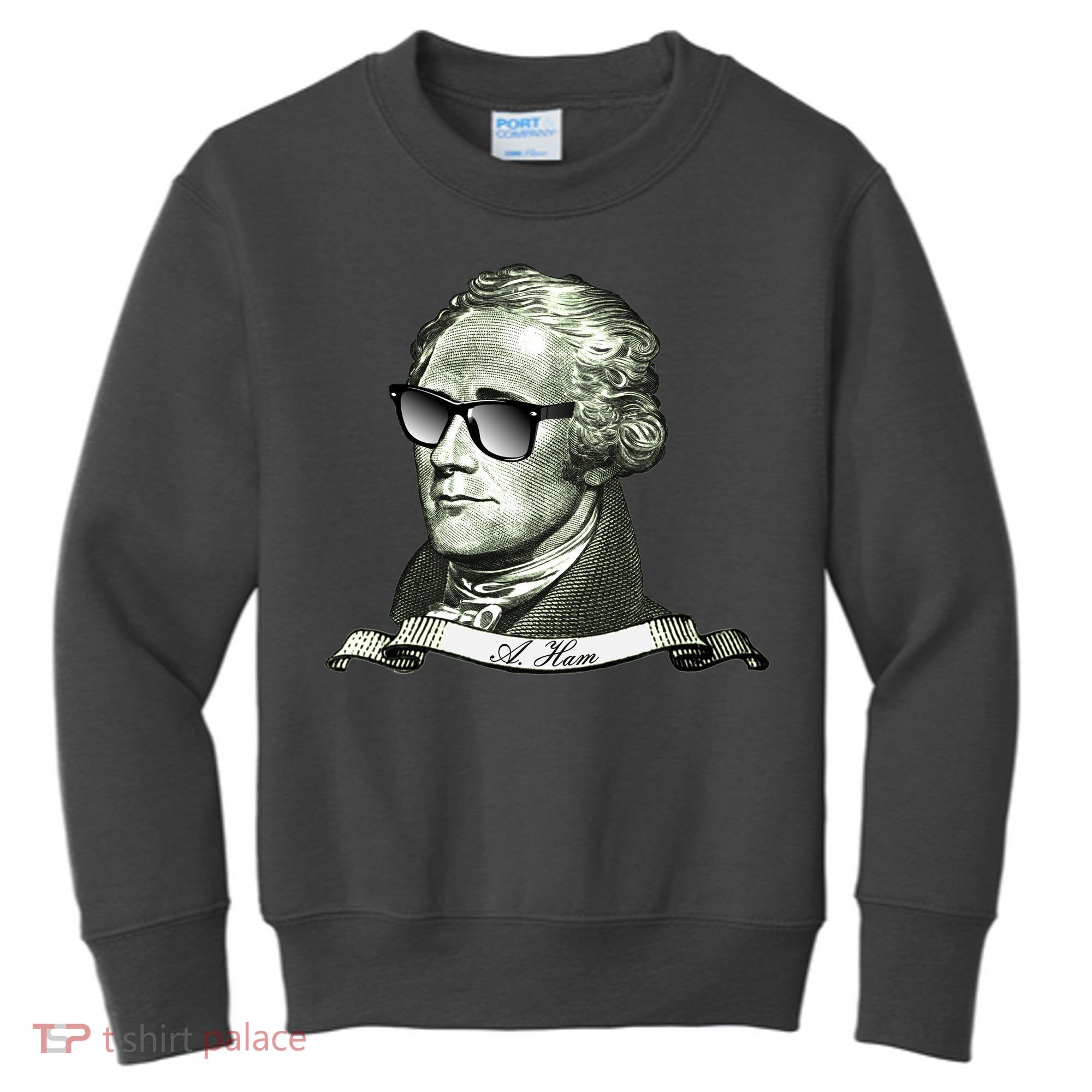 Alexander Hamilton A. Ham Sunglasses USA Kids Sweatshirt