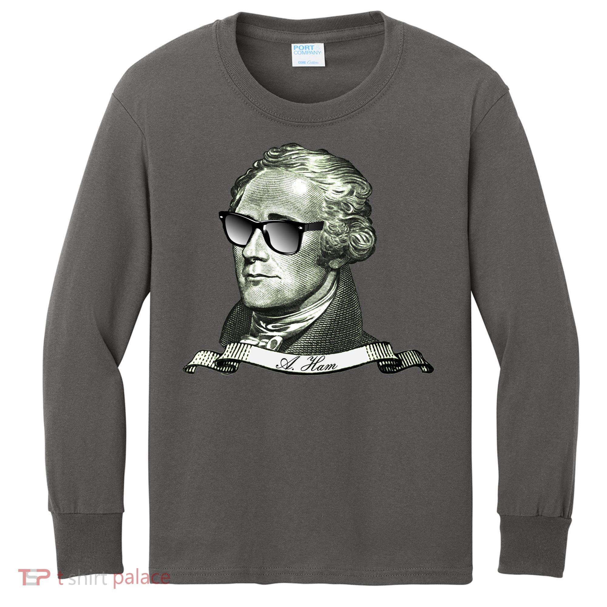 Alexander Hamilton A. Ham Sunglasses USA Kids Long Sleeve Shirt