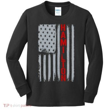 Alexander Hamilton American Vintage Flag Kids Long Sleeve Shirt