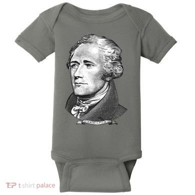 Alexander Hamilton Big Face Portrait A. Ham Baby Bodysuit