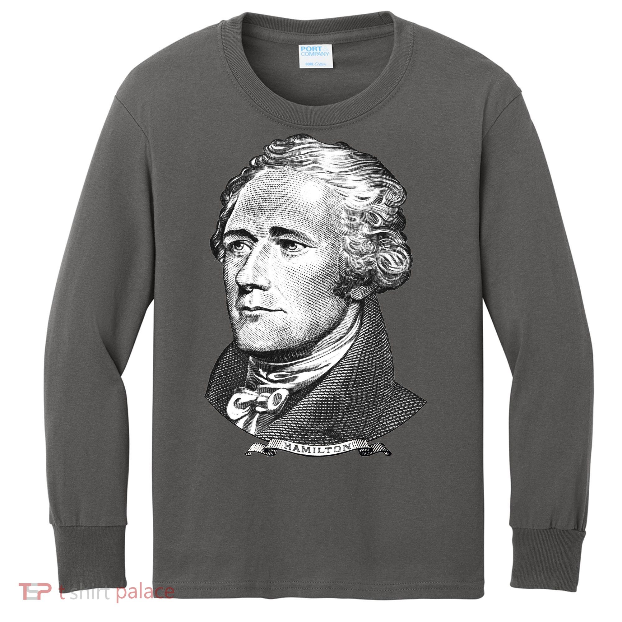 Alexander Hamilton Big Face Portrait A. Ham Kids Long Sleeve Shirt