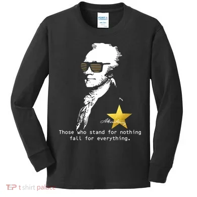 Alexander Hamilton Fall For Everything Kids Long Sleeve Shirt