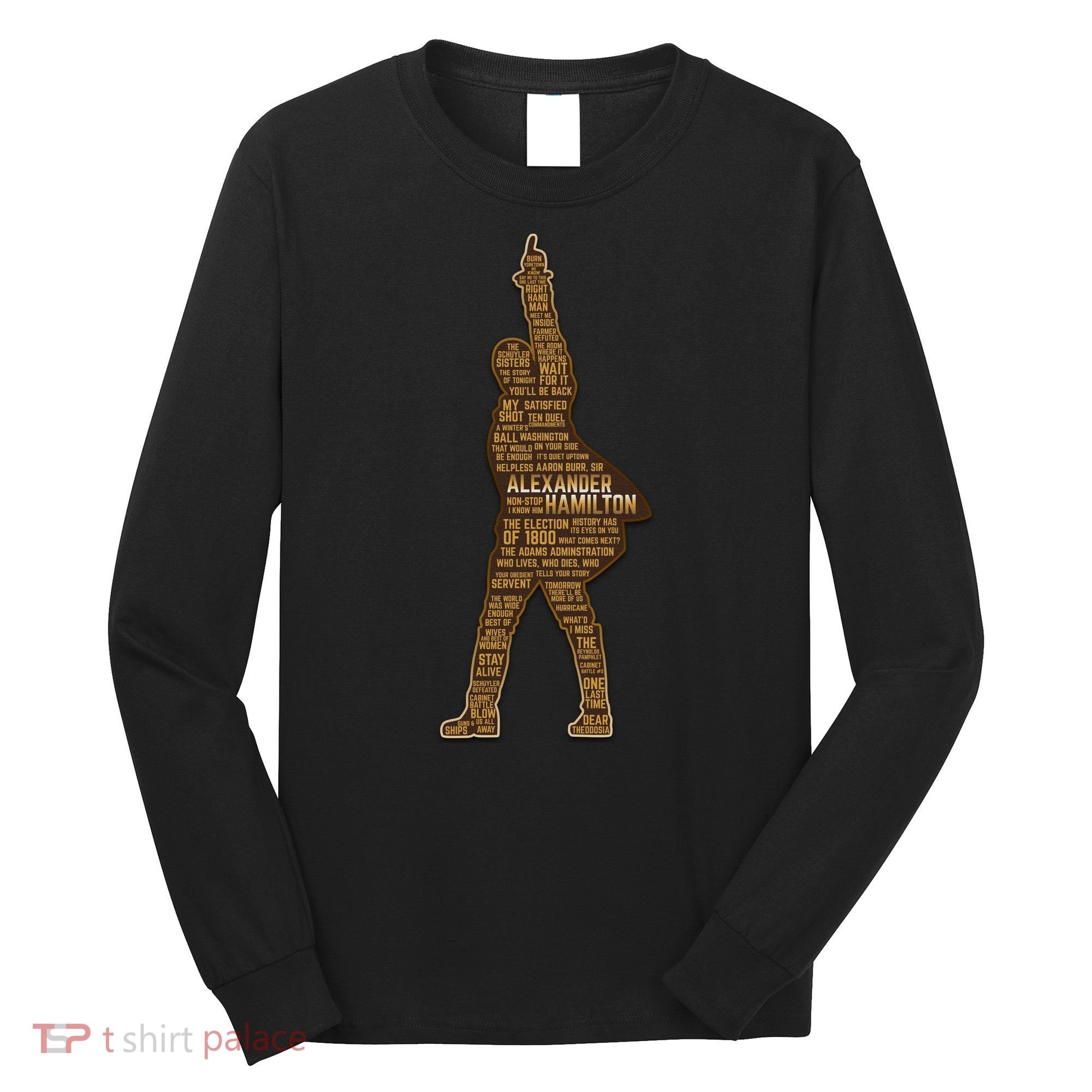 Alexander Hamilton Golden Statue Long Sleeve Shirt