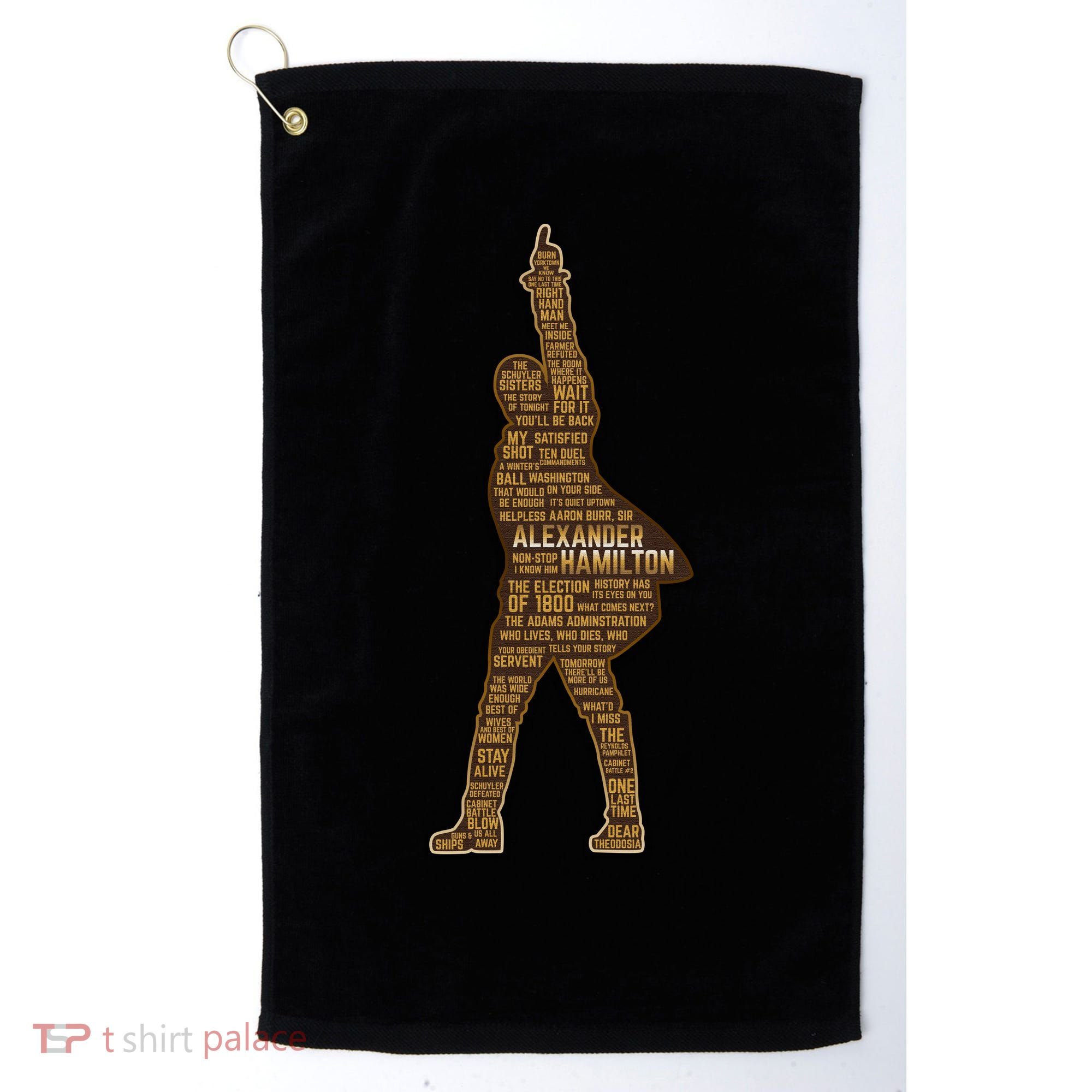 Alexander Hamilton Golden Statue Golf Towel