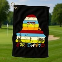 Alexis Ew David Funny 4th Birthday Golf Towel thumb 1
