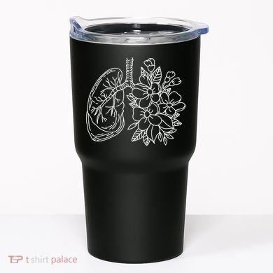 Anatomical Lung Floral Flower Tumbler