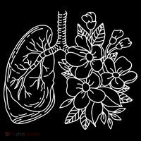 Anatomical Lung Floral Flower Ornament thumb 1