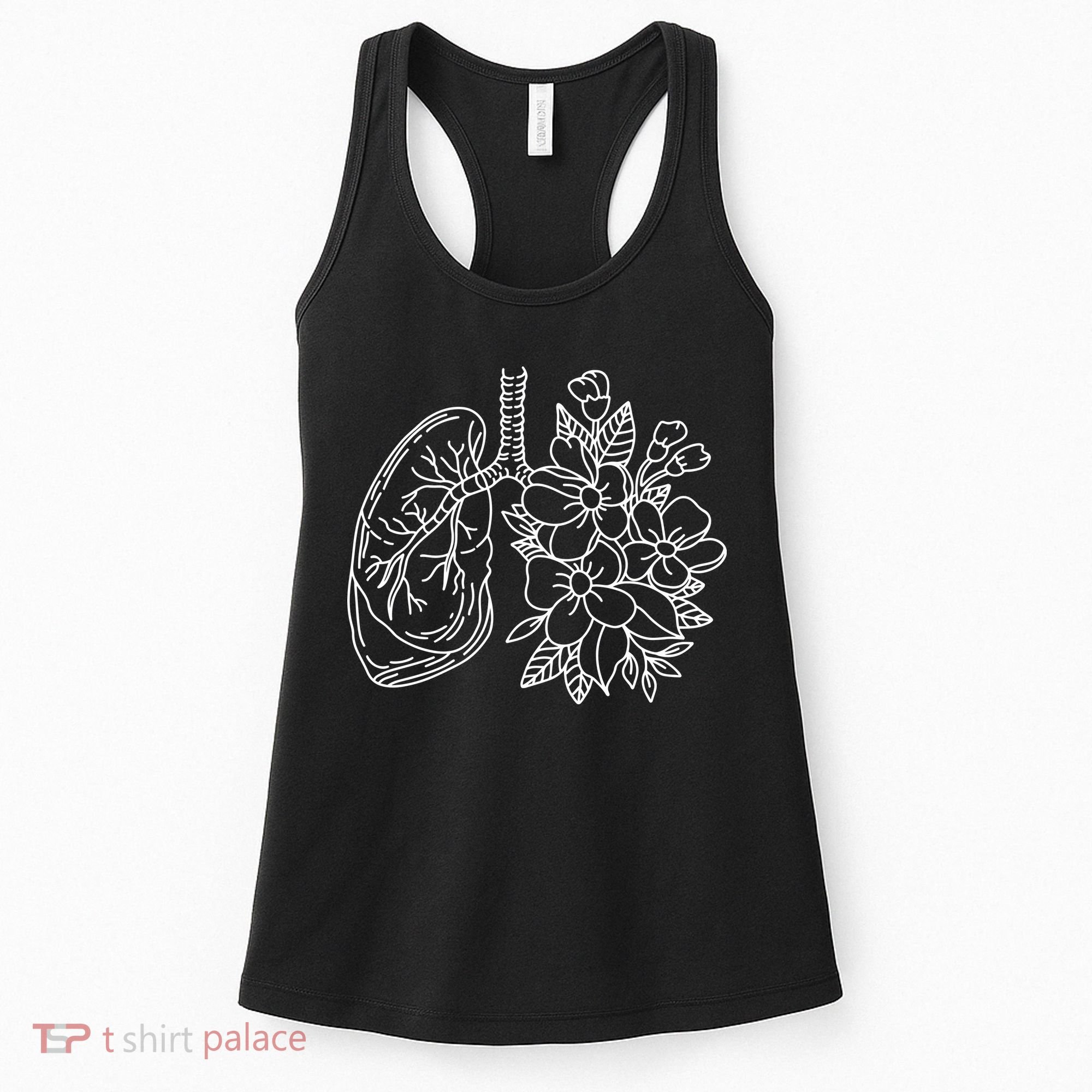 Anatomical Lung Floral Flower Women's Tank Top