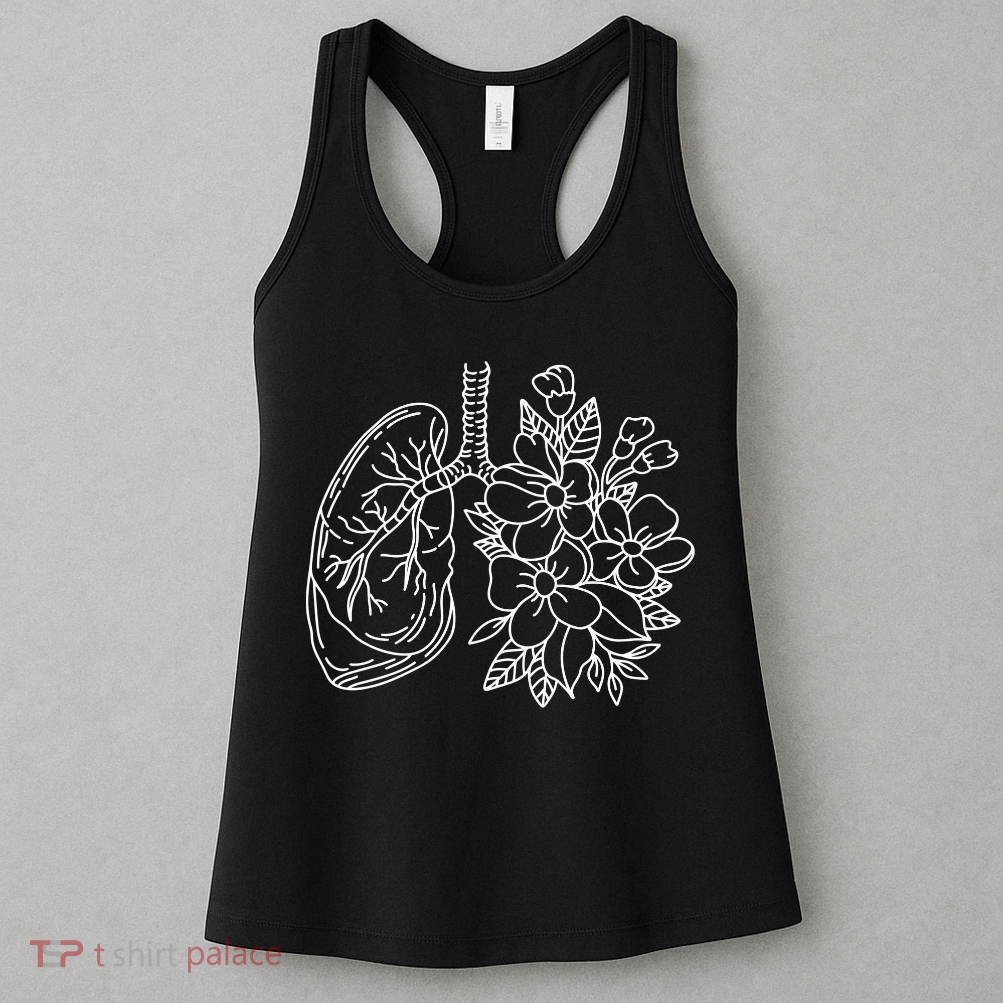 Anatomical Lung Floral Flower Women's Tank Top