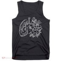 Anatomical Lung Floral Flower Tank Top thumb 0