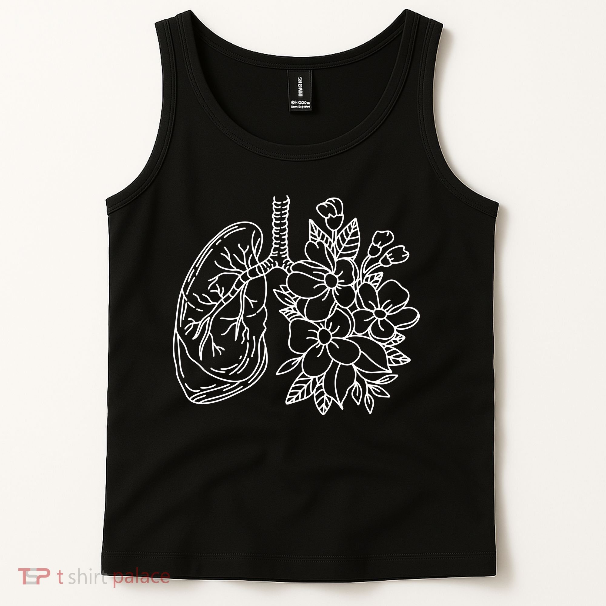 Anatomical Lung Floral Flower Tank Top