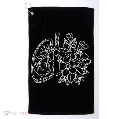 Anatomical Lung Floral Flower Golf Towel