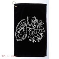 Anatomical Lung Floral Flower Golf Towel thumb 0
