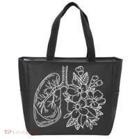 Anatomical Lung Floral Flower Tote Bag thumb 0
