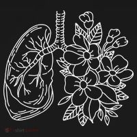 Anatomical Lung Floral Flower Tote Bag thumb 4