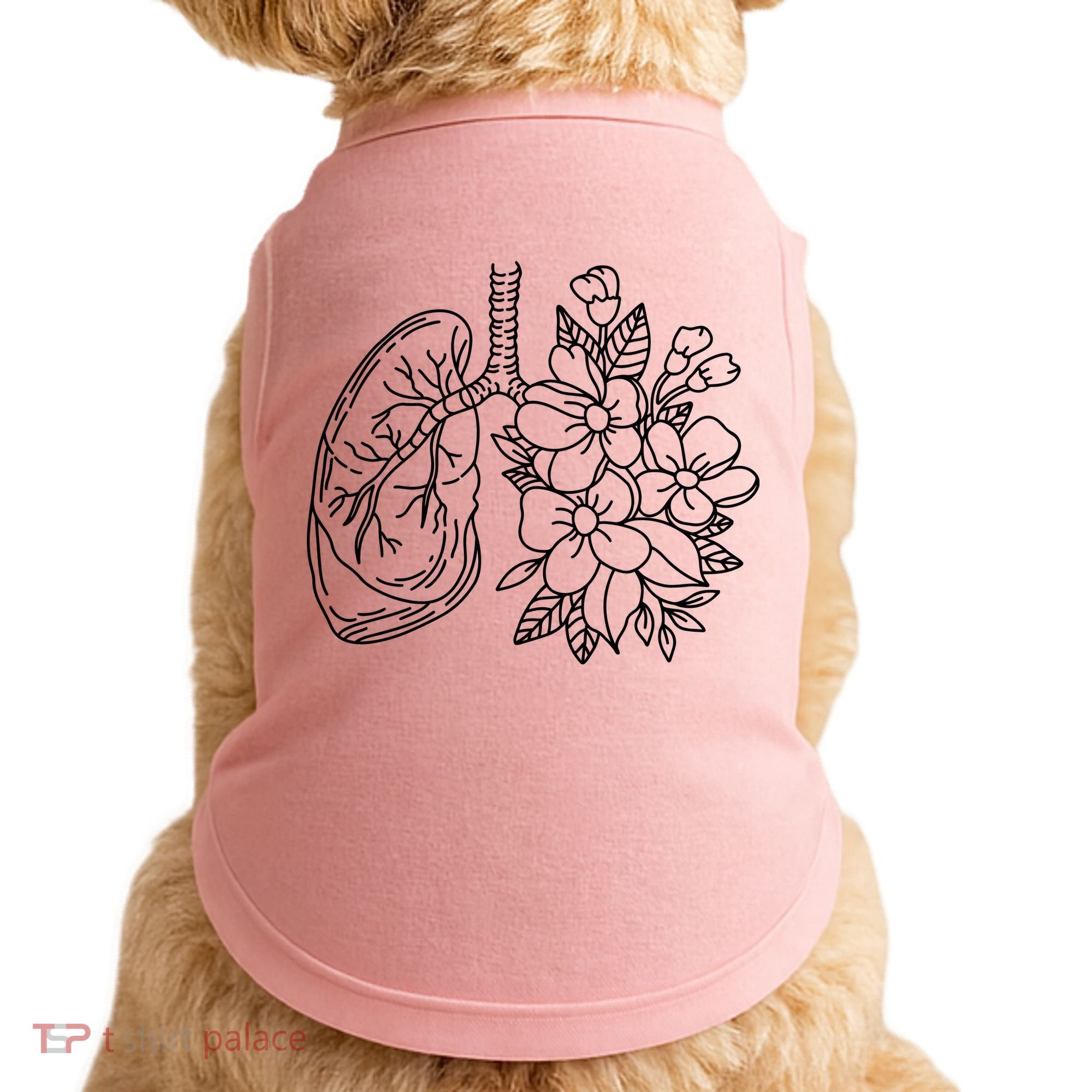 Anatomical Lung Floral Flower Doggie Tank