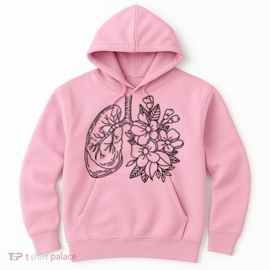 Anatomical Lung Floral Flower Hoodie